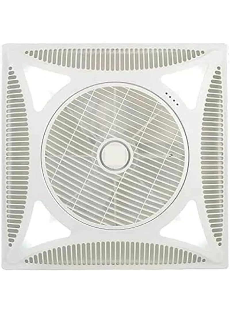 ALMIFTAH Remote Control Ceiling Fan 60×60 cm | Modern Drop Grid Flush Mount Ceiling Fan with Air Ventilation | Low Profile Smart Fan for Home & Office - Image 1